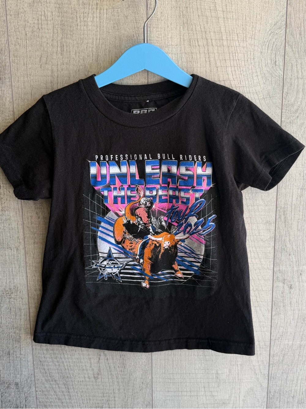 Professional Bull Riders PBR Tour 2025 Unleash The Beast Kids XS X-Small T-Shirt
